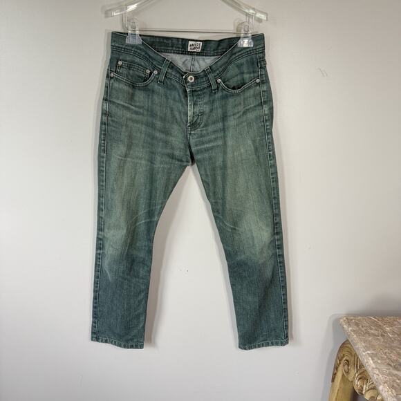 Naked & Famous Cotton Weird Guy Jeans 31X27 Green Slim Straight Button Fly - Picture 7 of 8